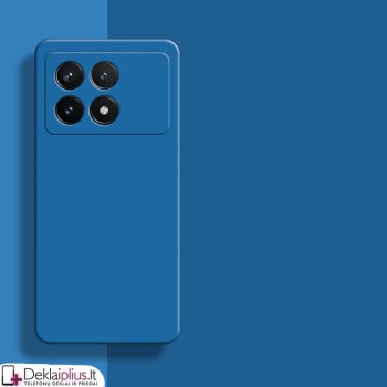 Liquid Air silikoninis mėlynas dėklas - su kameros apsauga (Xiaomi Poco F6 Pro 5G)
